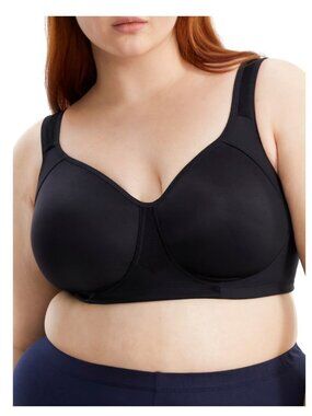 Vanity Fair Sport Women's Medium Impact Wirefree Sports Bra Black Size 38C LN/WT